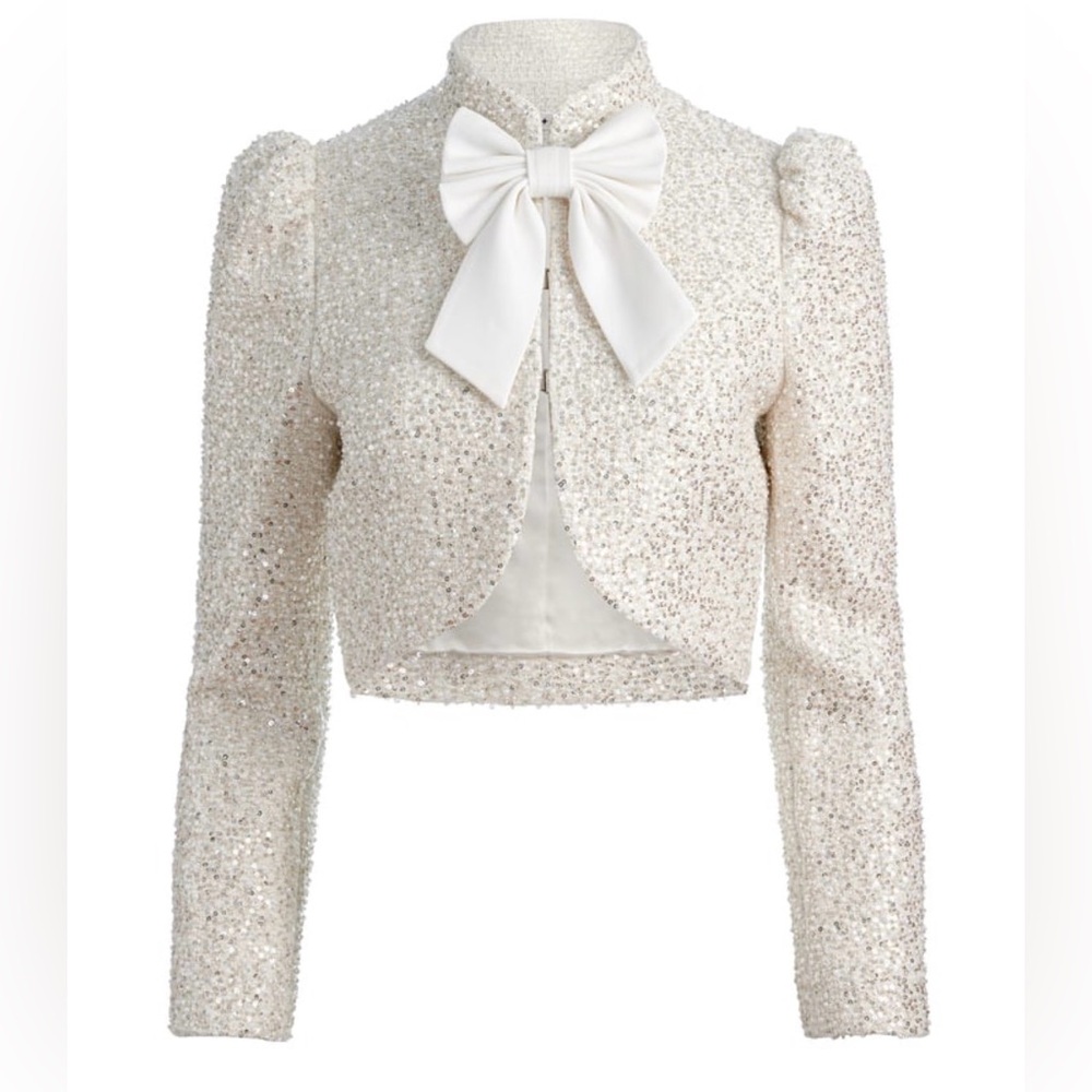 Alice and Olivia Ilaria Embellished Cropped Jacket